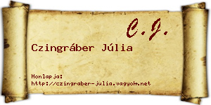 Czingráber Júlia névjegykártya